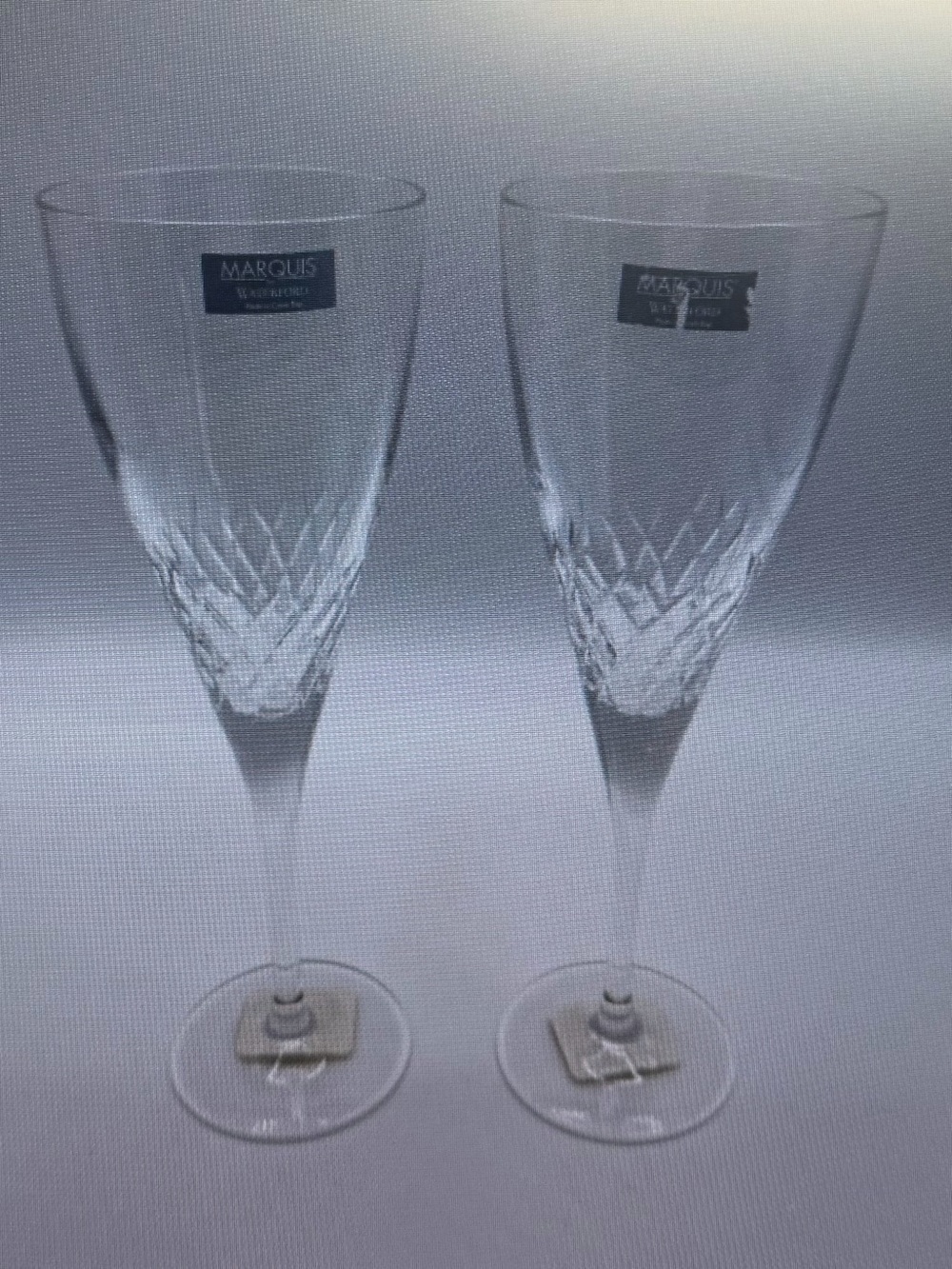 NEW IN BOX Waterford Crystal Calla Pattern White Wine Glasses Set of 2 - 9 1/4”